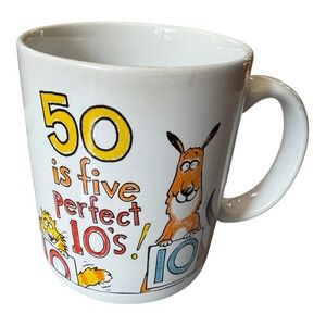 Hallmark Shoebox Greetings 50 Is Five Perfect 10's Funny Birthday Coffee Mug